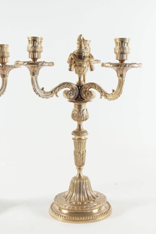 photo furniture Pair Of Candelabra In The Style Of Louis XV In Gold Gilt Bronze, 19th Century
