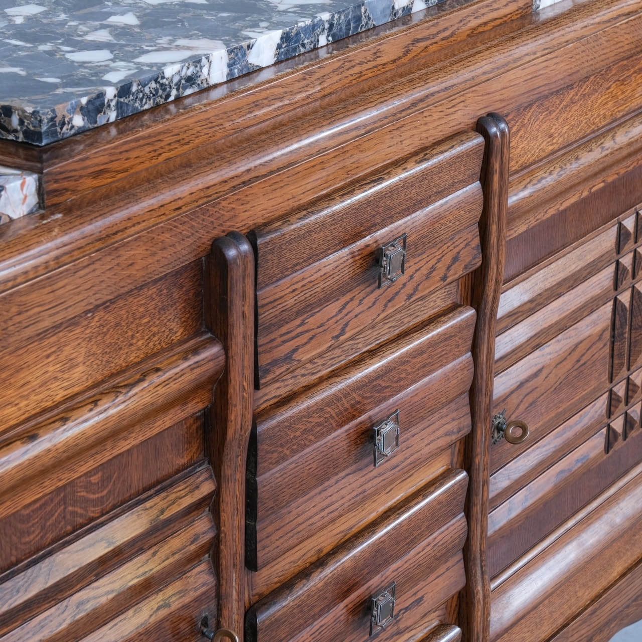 photo for sale Art Deco French Marble Credenza Or Sideboard