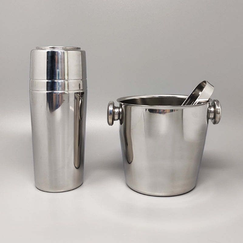 1970s Gorgeous Cocktail Shaker With Ice Bucket By Mepra. Made In Italy photo furniture