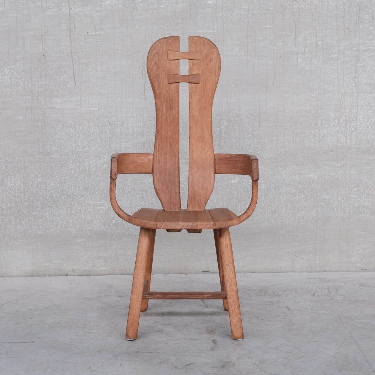 Belgium Oak Brutalist Mid Century Chairs By De Puydt (4)