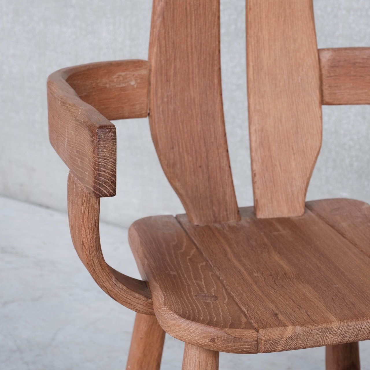 photo for sale Belgium Oak Brutalist Mid Century Chairs By De Puydt (4)
