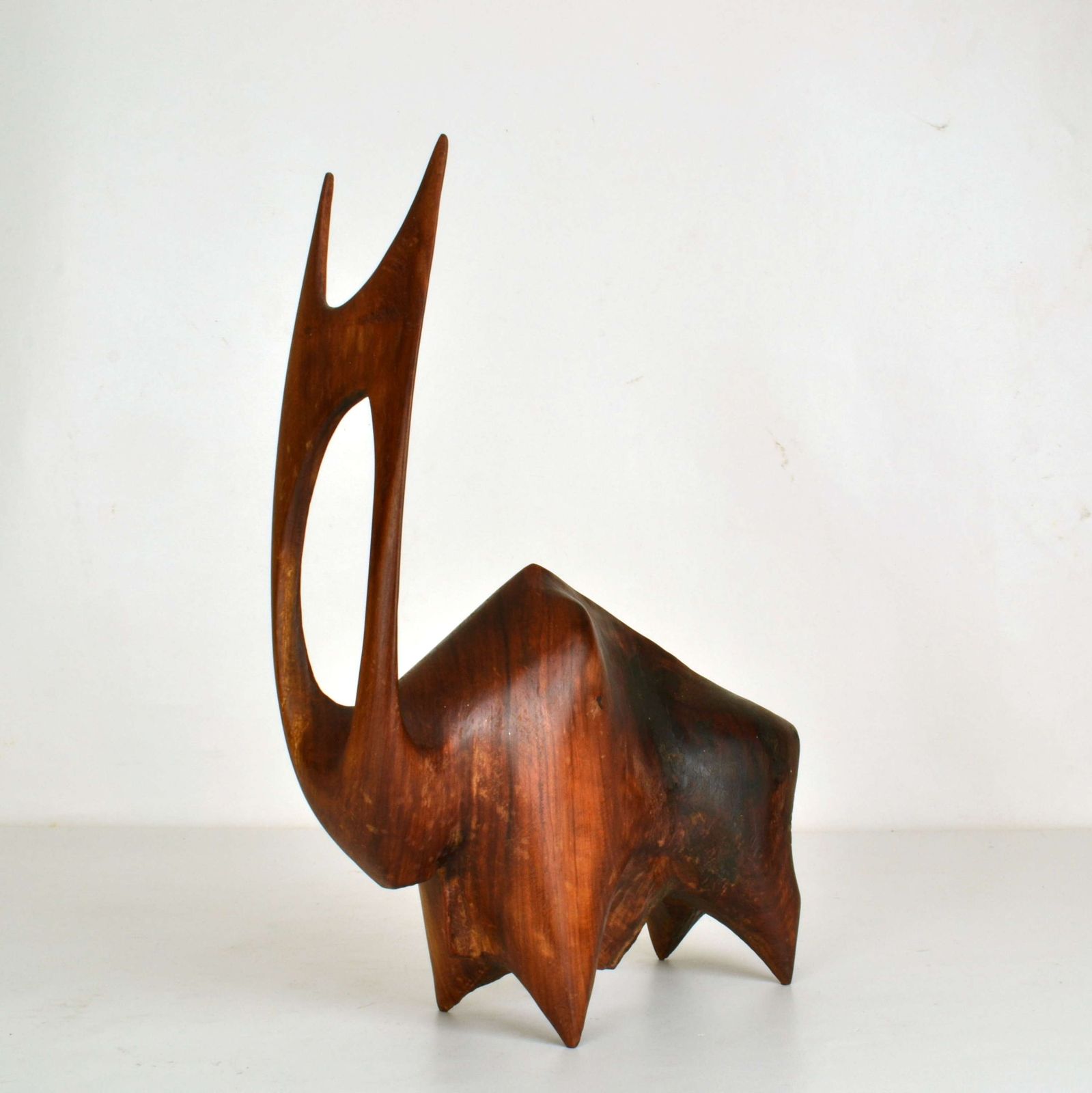 Sculpture Of Buffalo Or Bull Carved In Hardwood photo buy