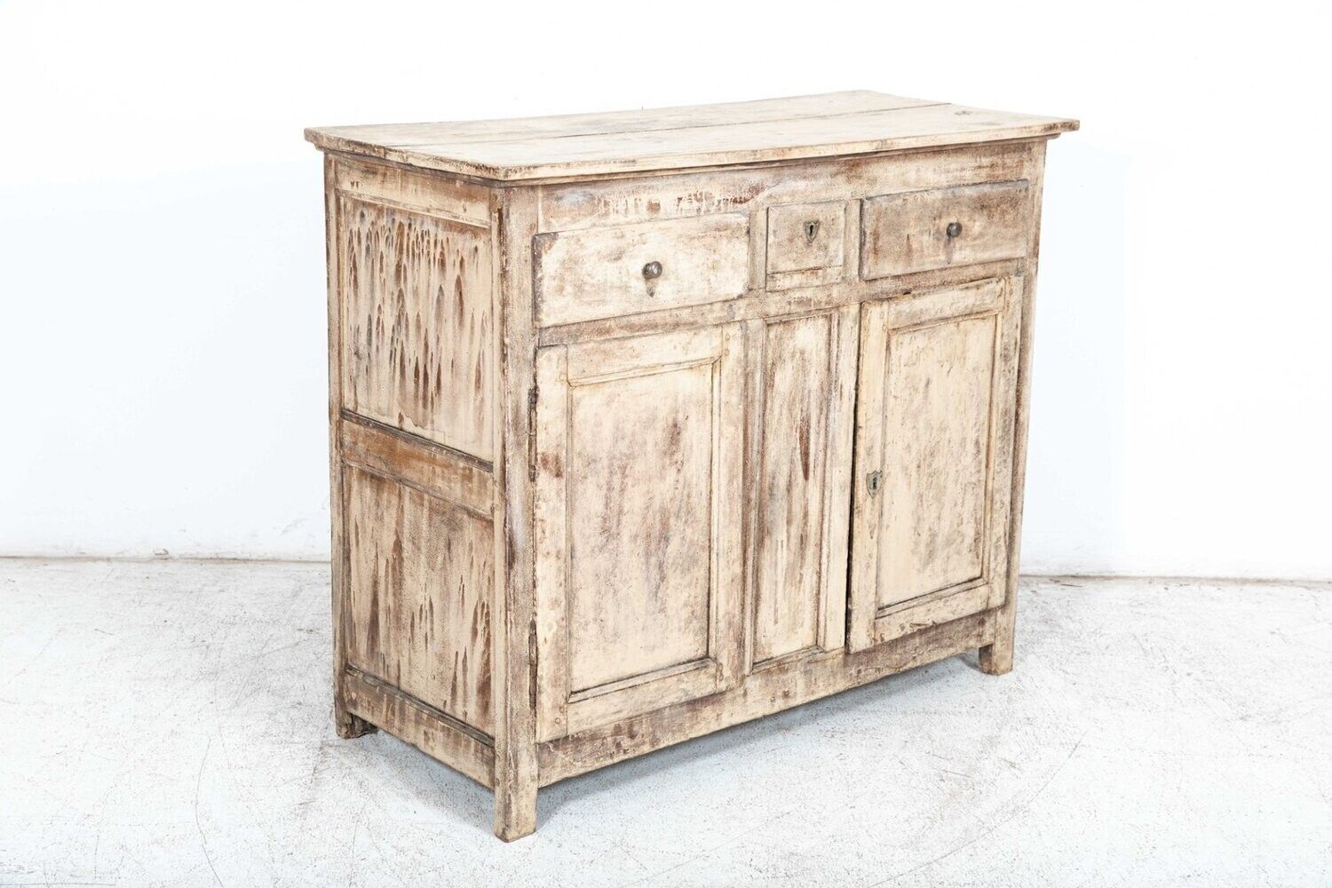 Early 19th French Provincial Fruitwood Painted Buffet photo for sale