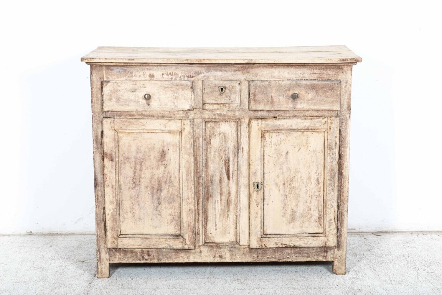 Early 19th French Provincial Fruitwood Painted Buffet photo vintage