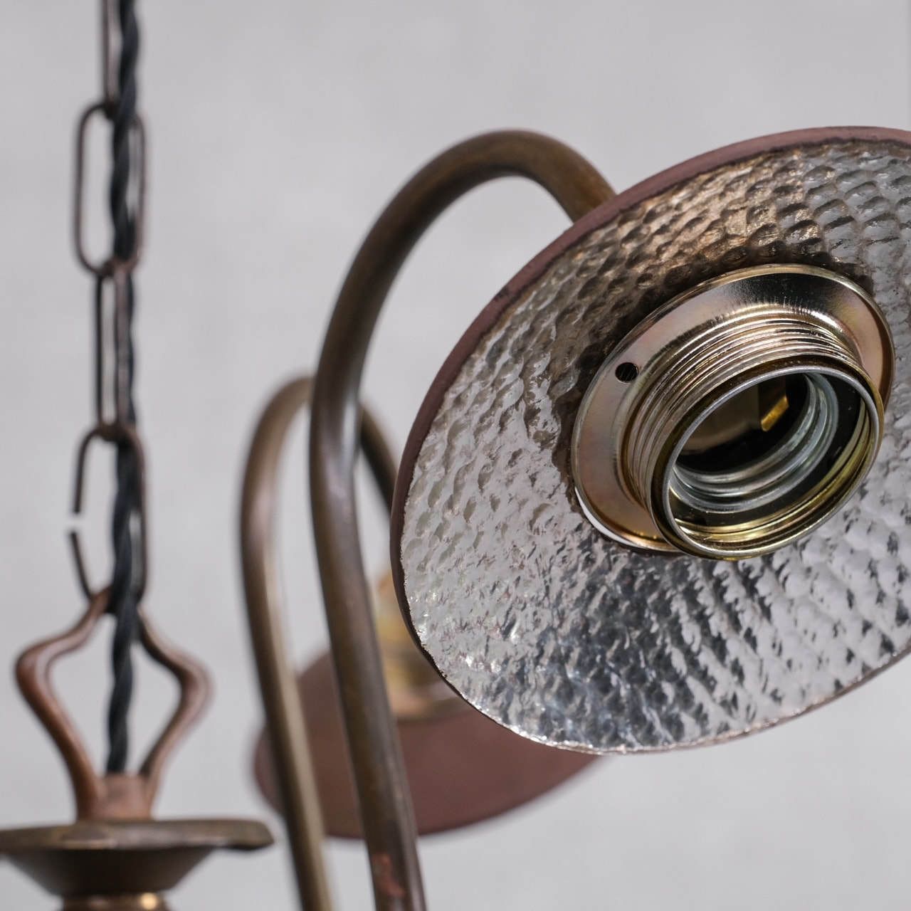 Lighting Antique English Swan Neck Mercury Glass Pendant Light/Chandelier photo