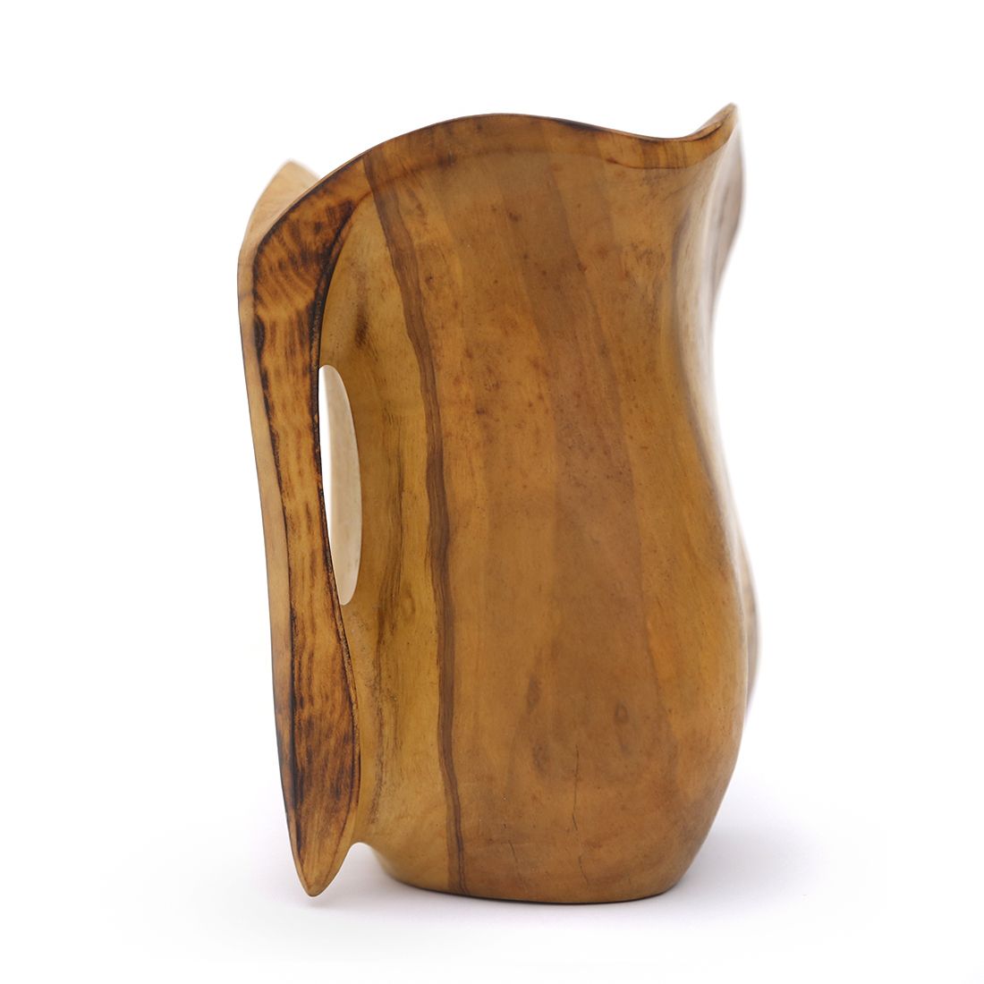 Shaped Wooden Jug / Vase In The Style Of Alexandre Noll, 1960's photo 210.0
