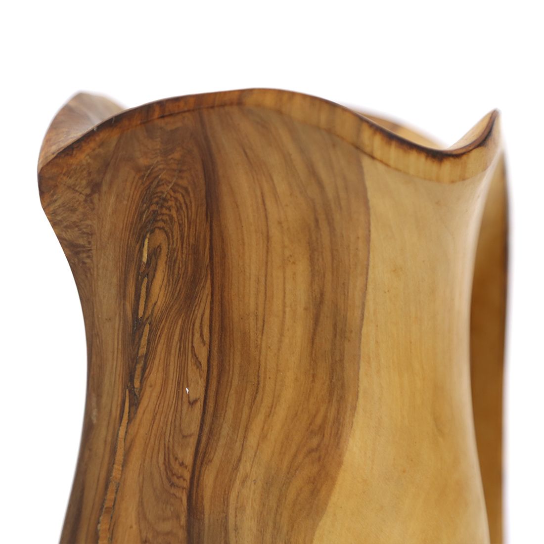 Shaped Wooden Jug / Vase In The Style Of Alexandre Noll, 1960's photo vintage