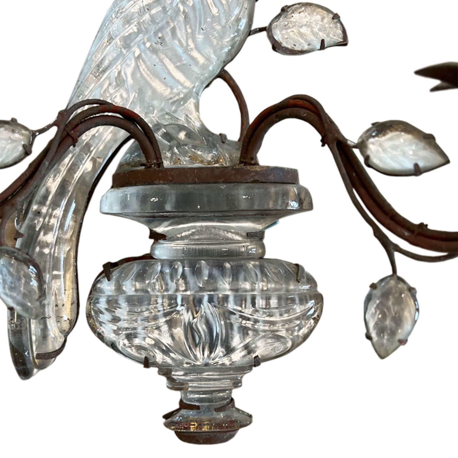 Pair Of Maison Baguès Wall Sconces With Parrot And Urn Decoration photo 7590.0