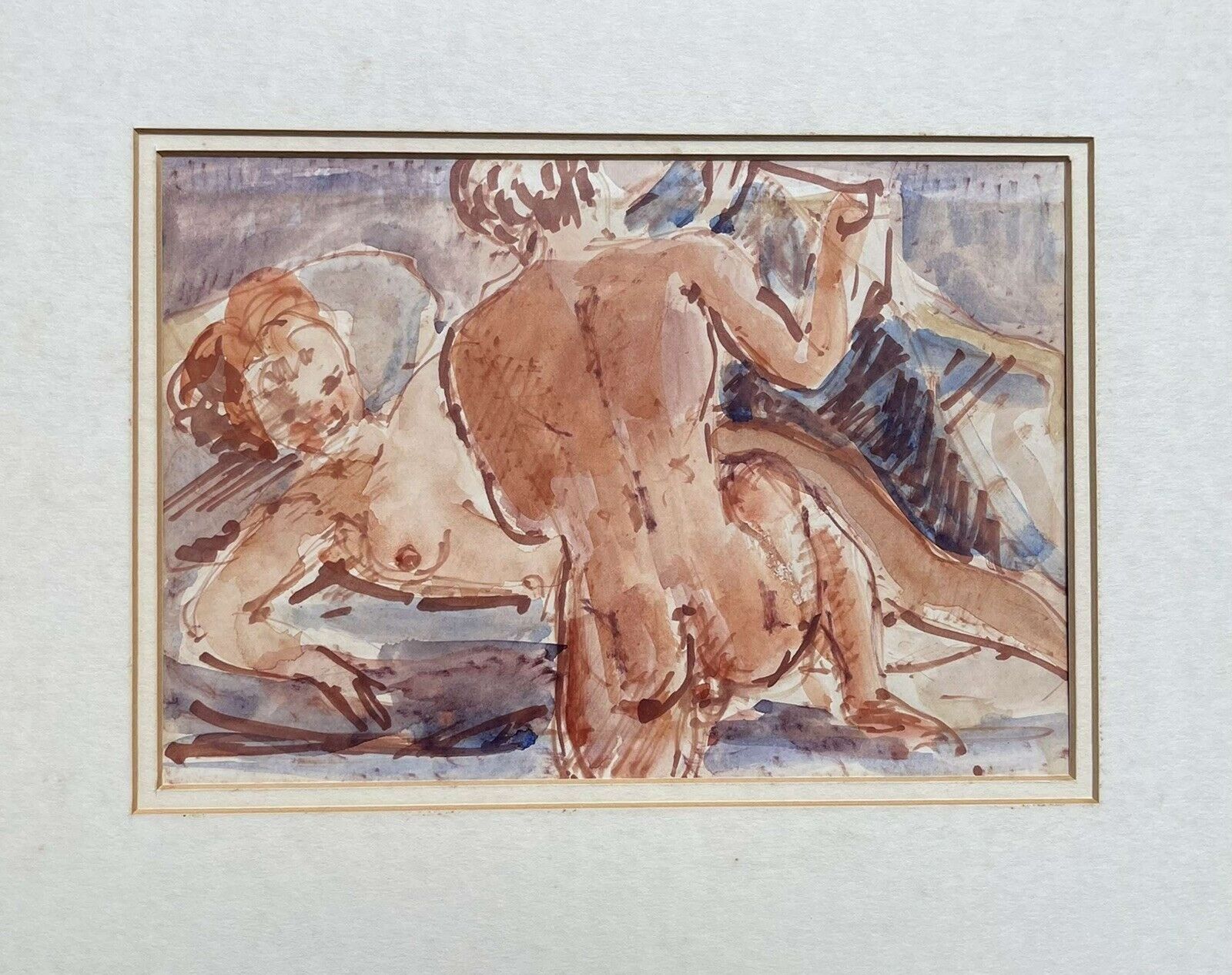 Stuart Scott Somerville Nude Couple Watercolour/ Gouache photo buy