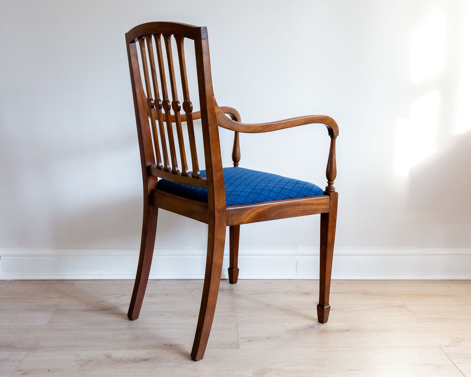 Fine English Regency Sheraton Revival Antique Mahogany Inlaid Armchair photo buy