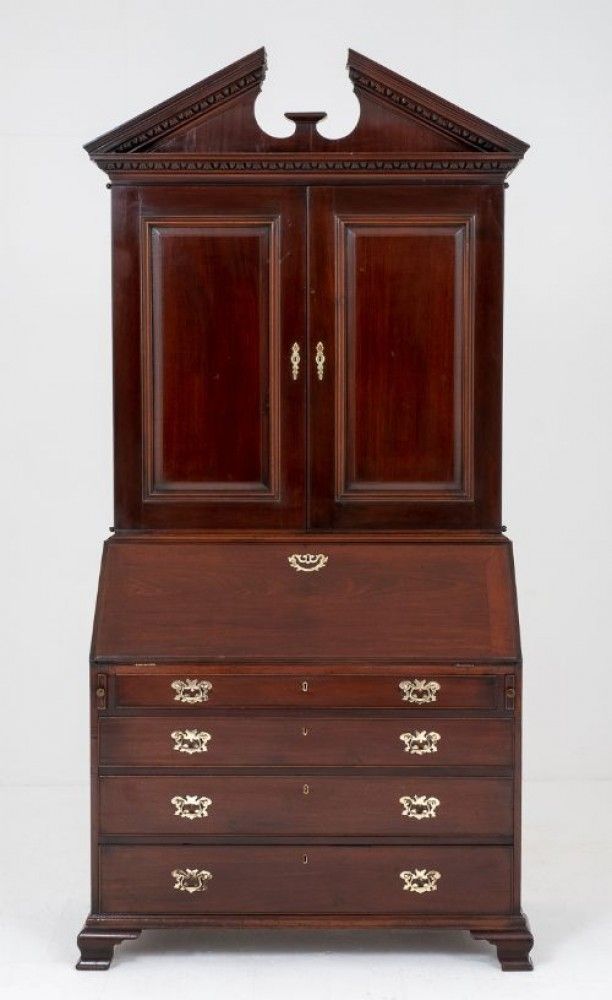 Furniture George II Bureau Bookcase   18th Century Mahogany photo