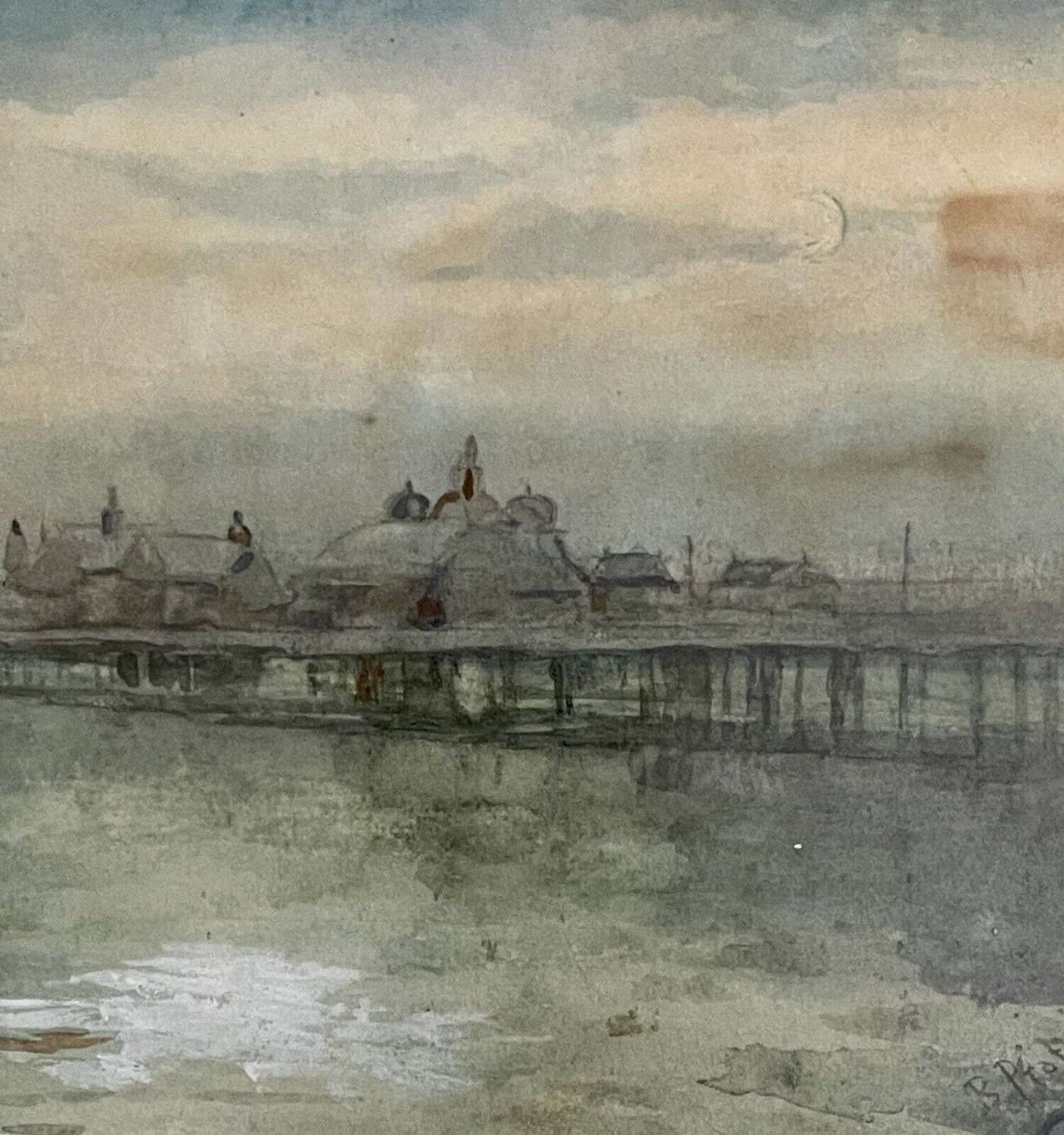 Original Watercolour Brighton Pier By B Pratt photo Art