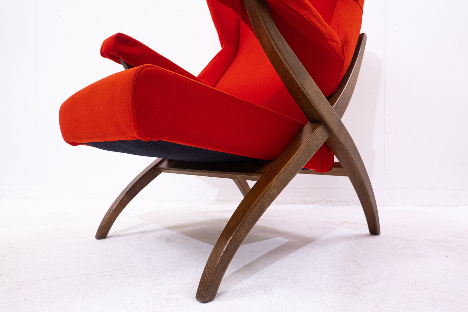 Red Mid Century Modern "Fiorenza" Armchair By Franco Albini For Arflex photo 4850.0