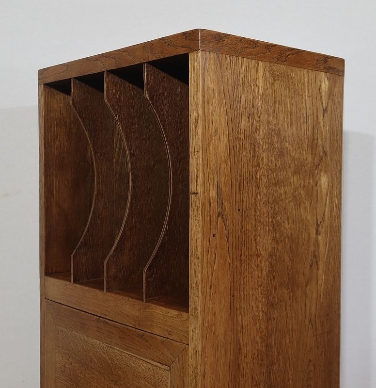 Small Filing Cabinet In Solid Oak – 1950 photo vintage