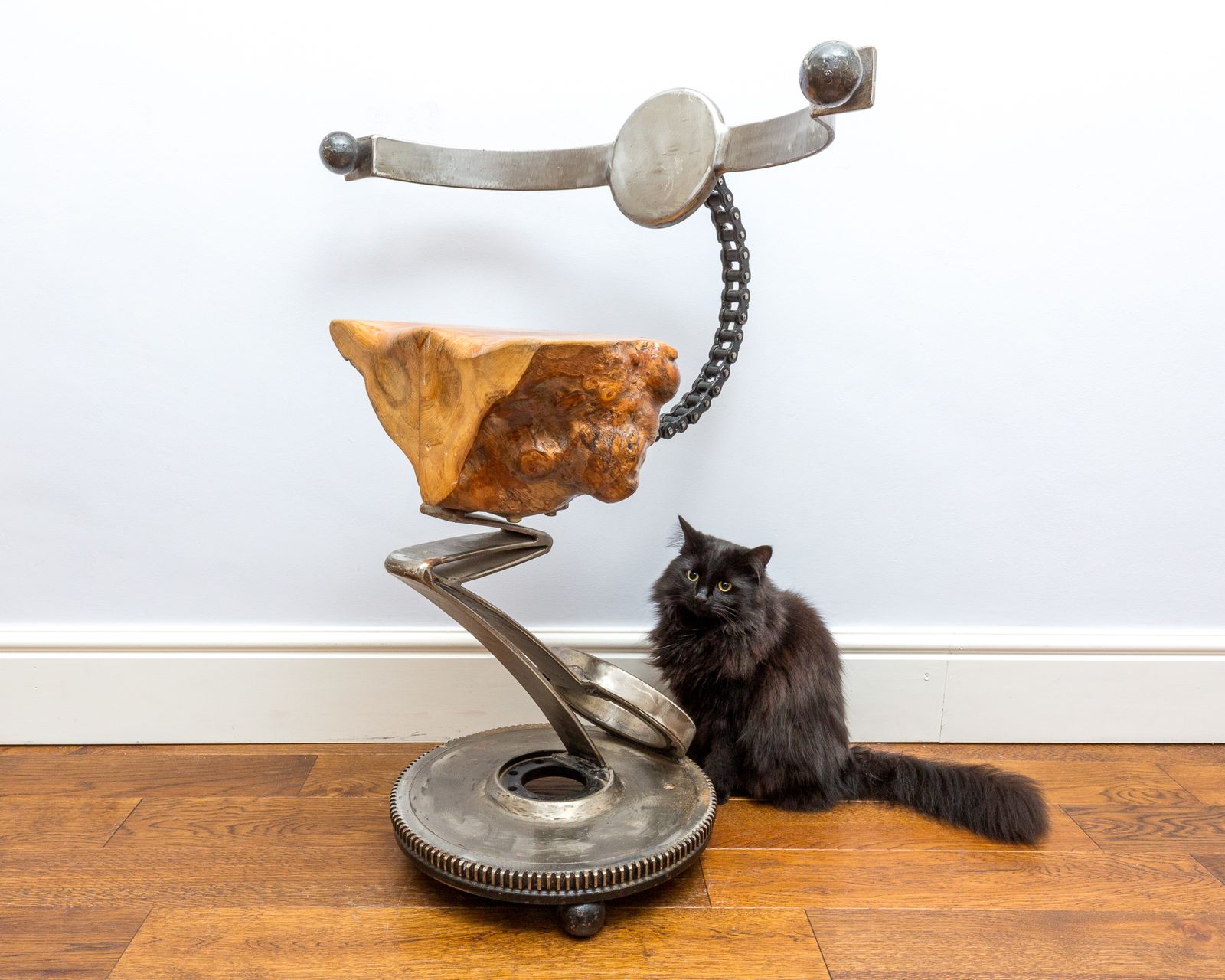 Sculptural Barstool Mechanical Industrial Brutalist Salvaged Steampunk Statement Chair Mancave