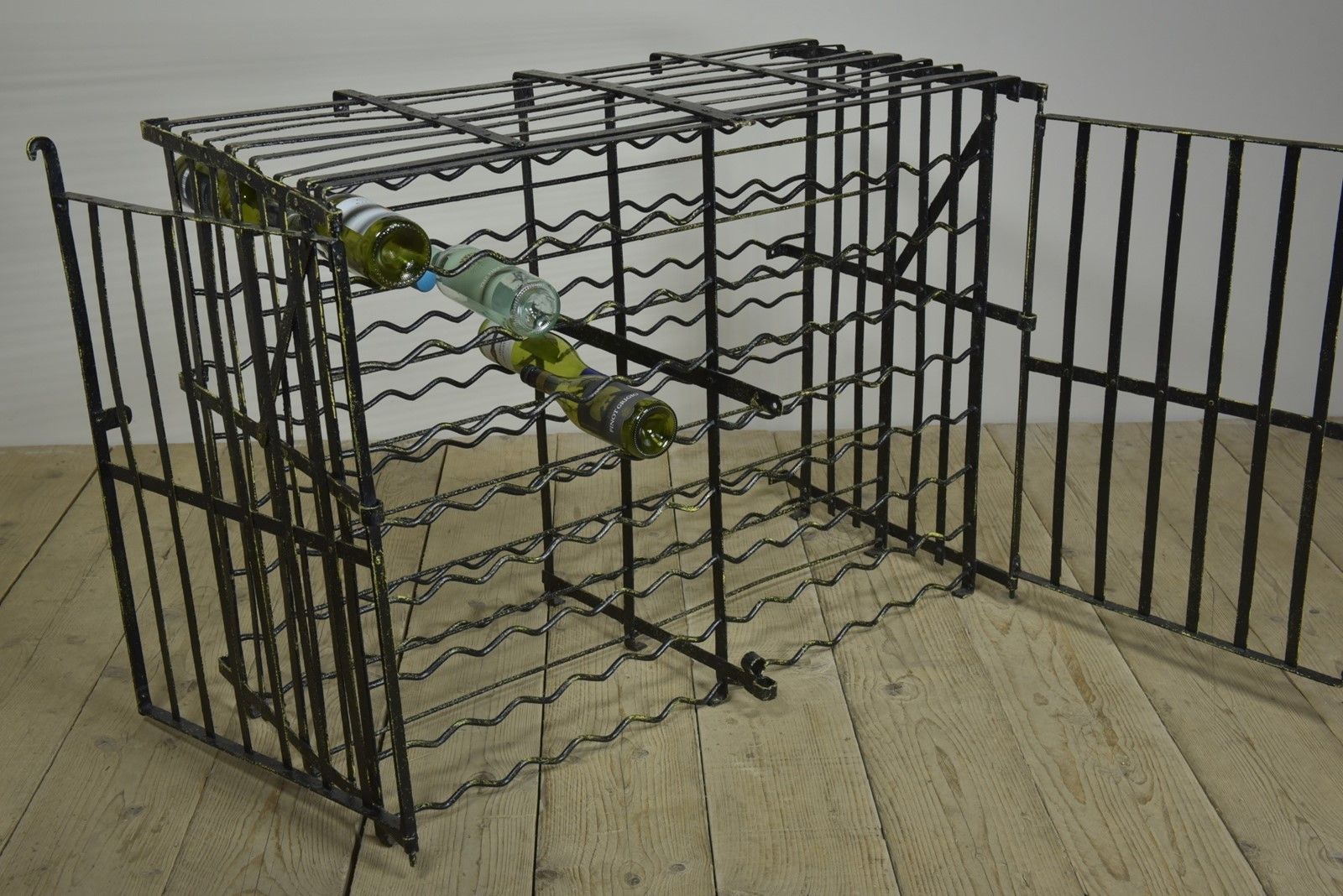 Antique Wrought Iron Wine Rack photo furniture