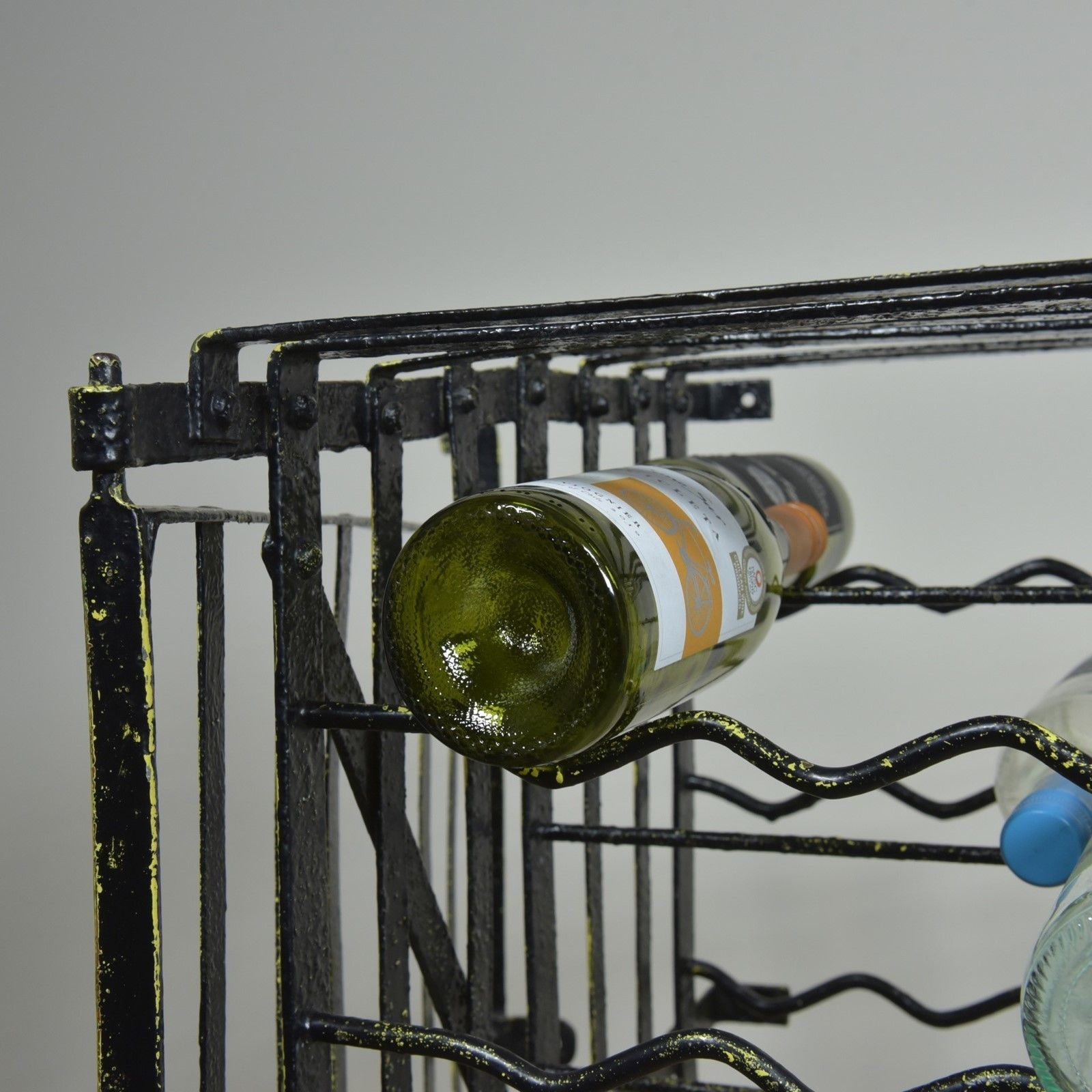 691.0 Antique Wrought Iron Wine Rack photo