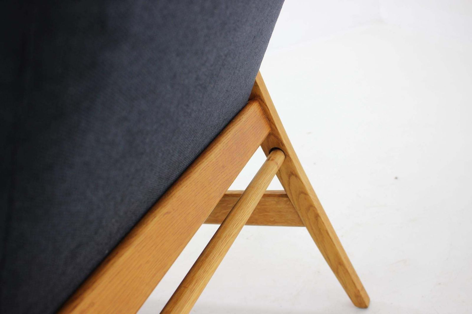 photo buy 1960s Oak Reclining Wing Chair, Czechoslovakia