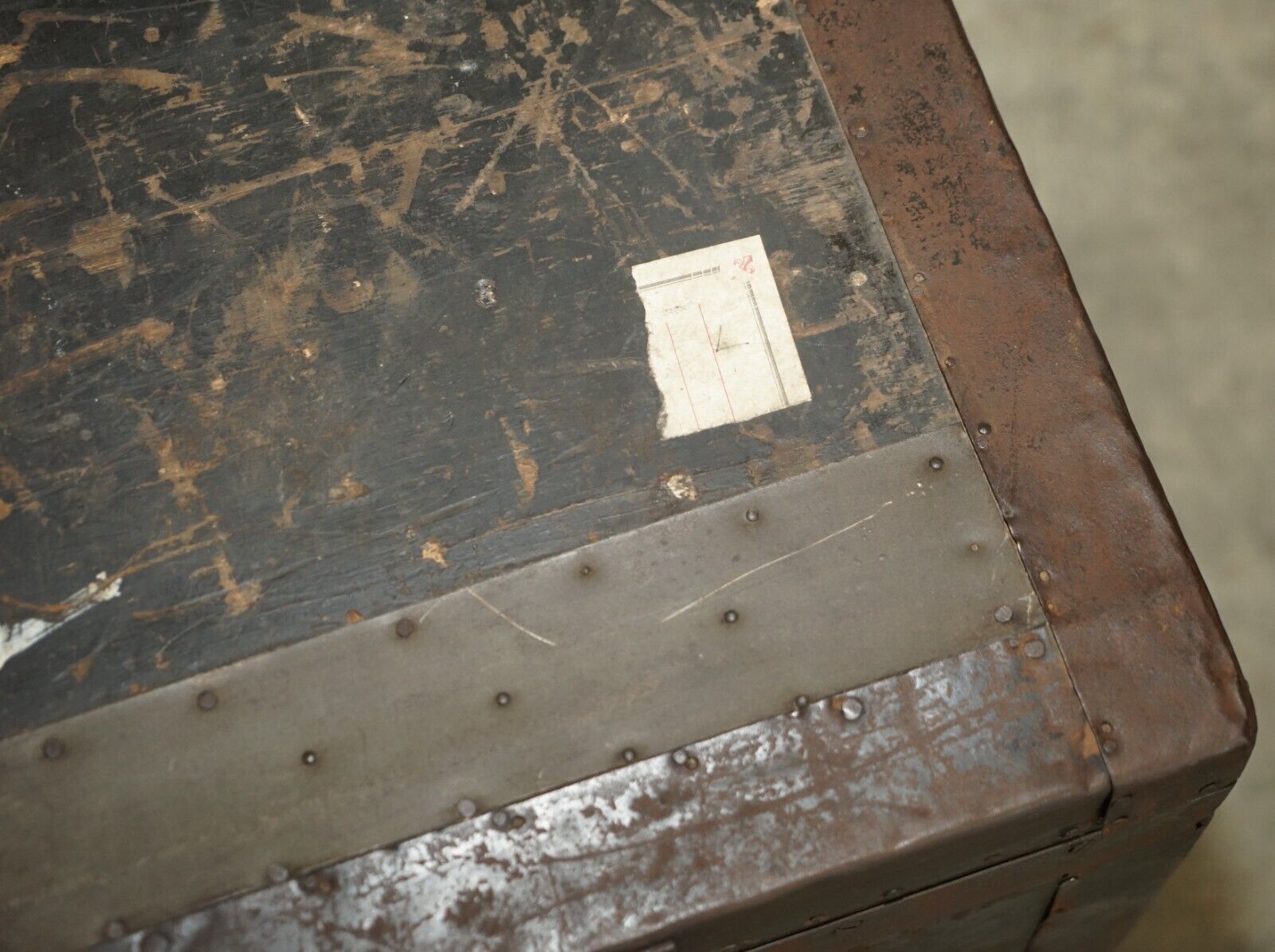Original Antique Fully Stamped Army & Navy Cls Steamer Campaign Trunk Zinc Lined photo 1500.0