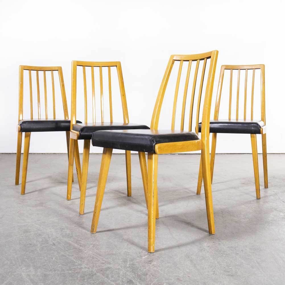 1960’s Mid Century Upholstered Dining Chairs By Interier Praha  Set Of Four