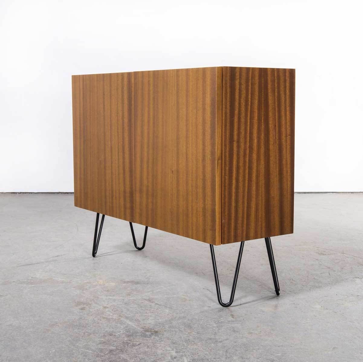 1960’s Small Two Door Cabinet – Dark Sapele Wood Cupboard (1697.2)
