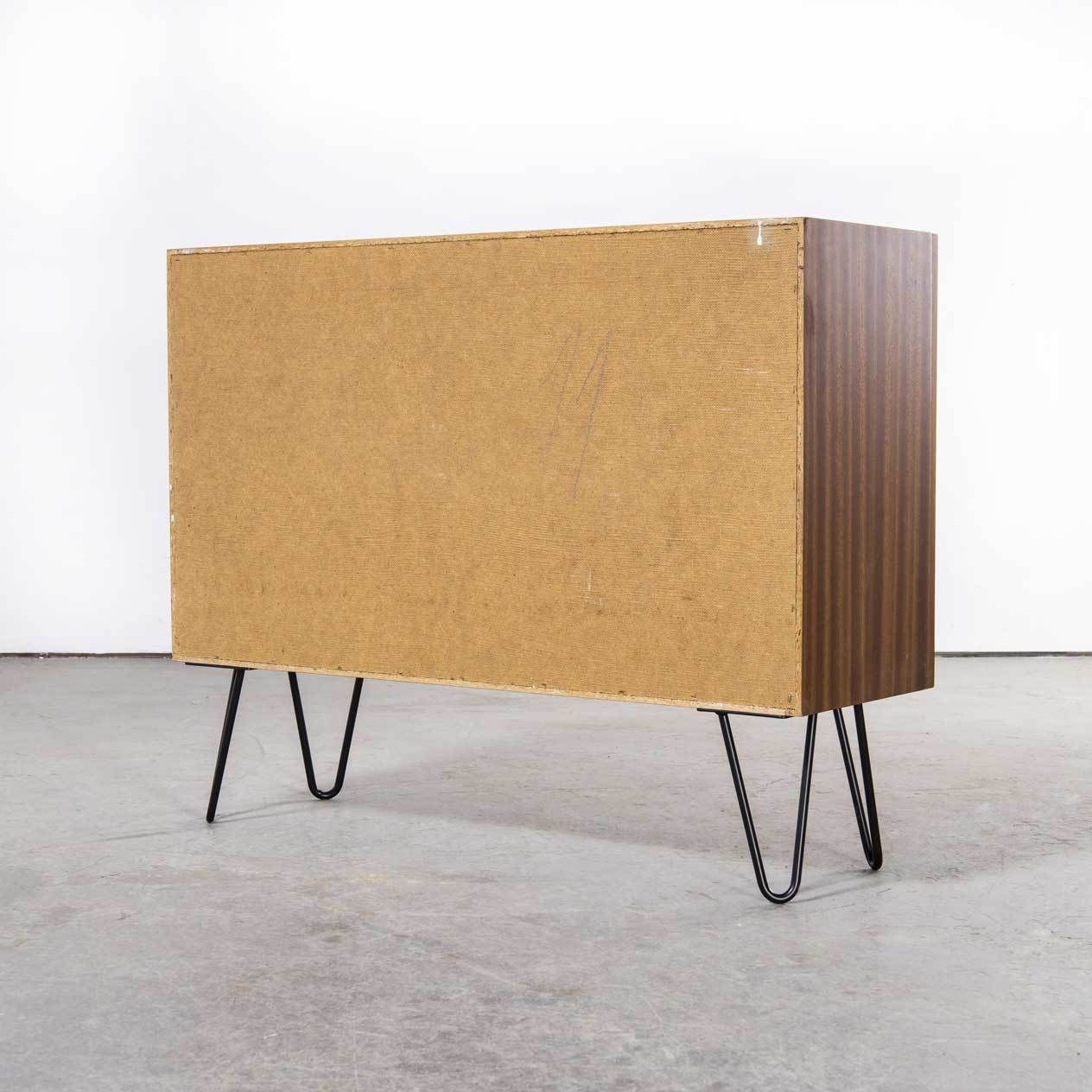 1960’s Small Two Door Cabinet – Dark Sapele Wood Cupboard (1697.2) photo vinterior