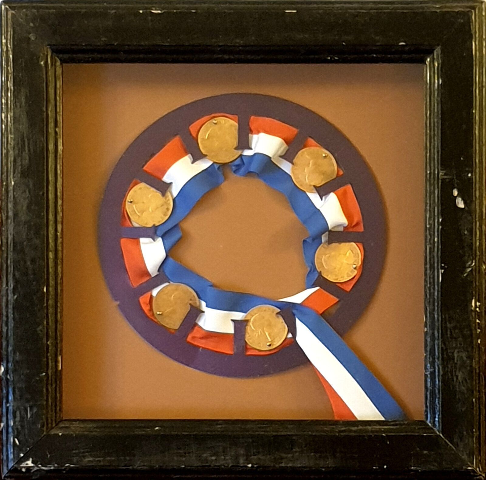 Assemblage Art By Edward Mackenzie. New Zealand Pennies In A Rosette