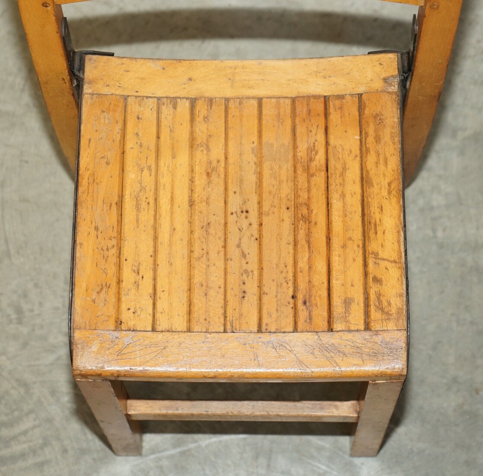 photo for sale Nice Vintage Set Of Circa 1930's English Oak Stacking Chairs With Period Finish