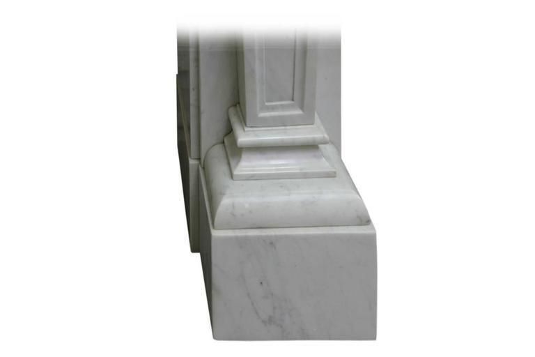 Antique Continental 19th Century White Marble Fireplace Surround photo vintage