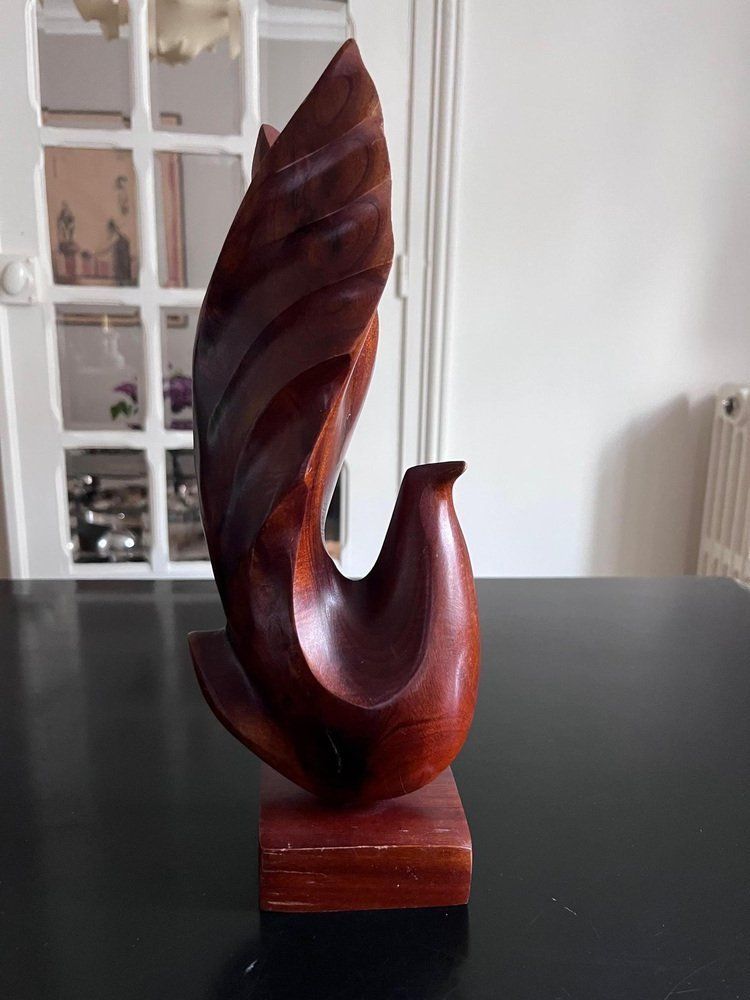 Scandinavian Wooden Bird Sculpture photo Art
