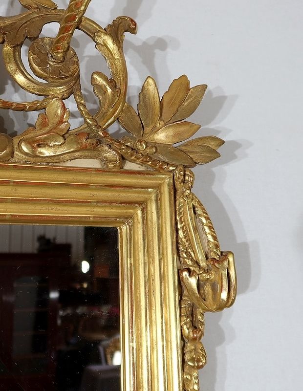 Mirror In Wood Gilded With Gold Leaf Louis   19th Century photo vintage