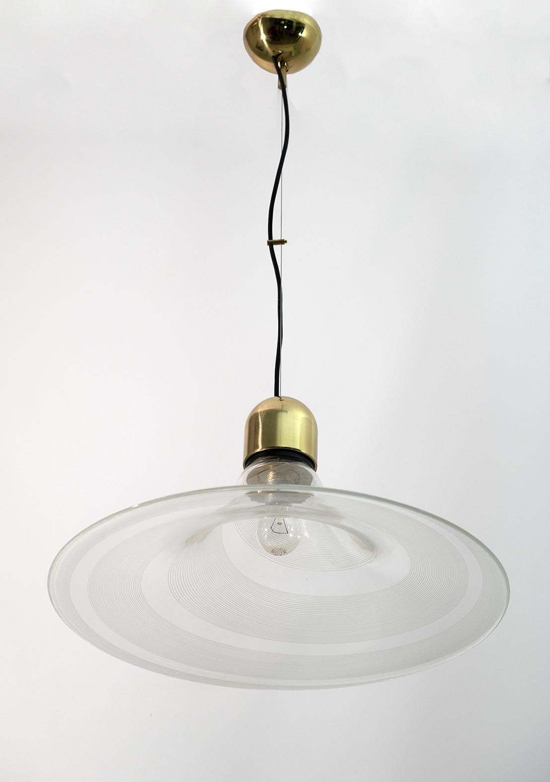 Mid Century Modern Italian Murano Spiral Glass Pendant Lamp, 1970s photo furniture