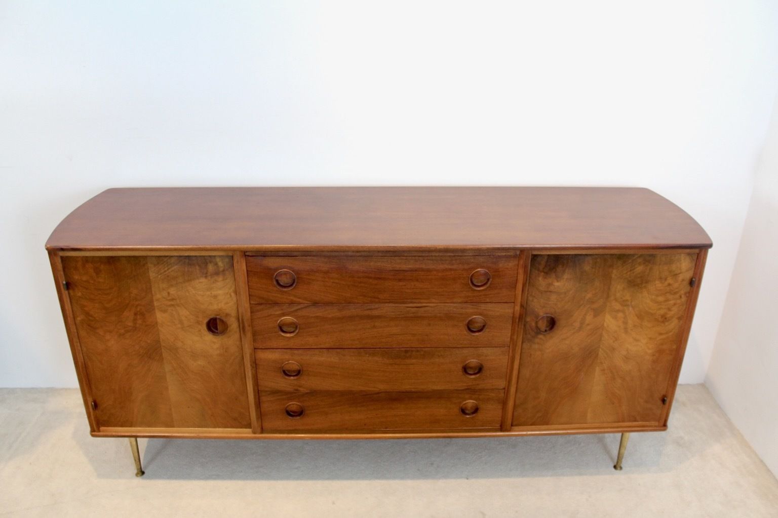 3886.48 Walnut And Brass Sideboard By William Watting For Fristho Modernart Denmark photo