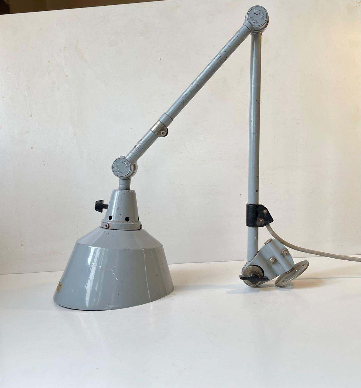 Articulated Grey Industrial Wall Sconce By Curt Fischer For Midgard, 1930s photo 680.0