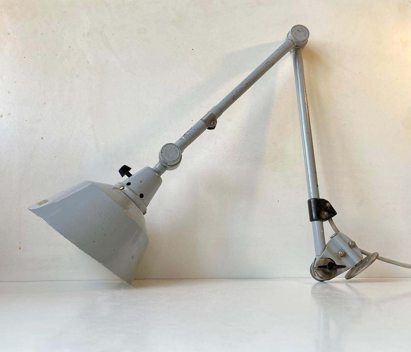 Articulated Grey Industrial Wall Sconce By Curt Fischer For Midgard, 1930s photo buy