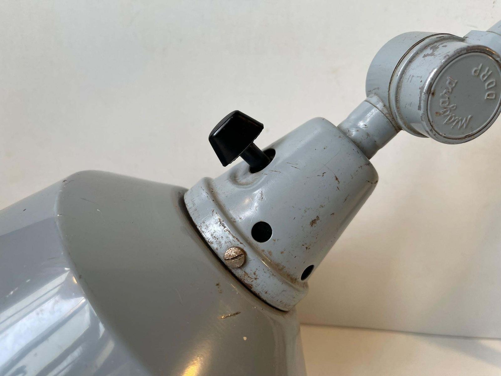 photo for sale Articulated Grey Industrial Wall Sconce By Curt Fischer For Midgard, 1930s