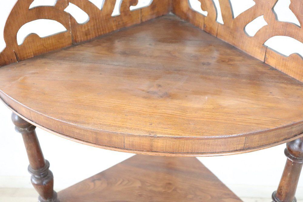 Antique Walnut Corner Shelves, 1850s photo Furniture