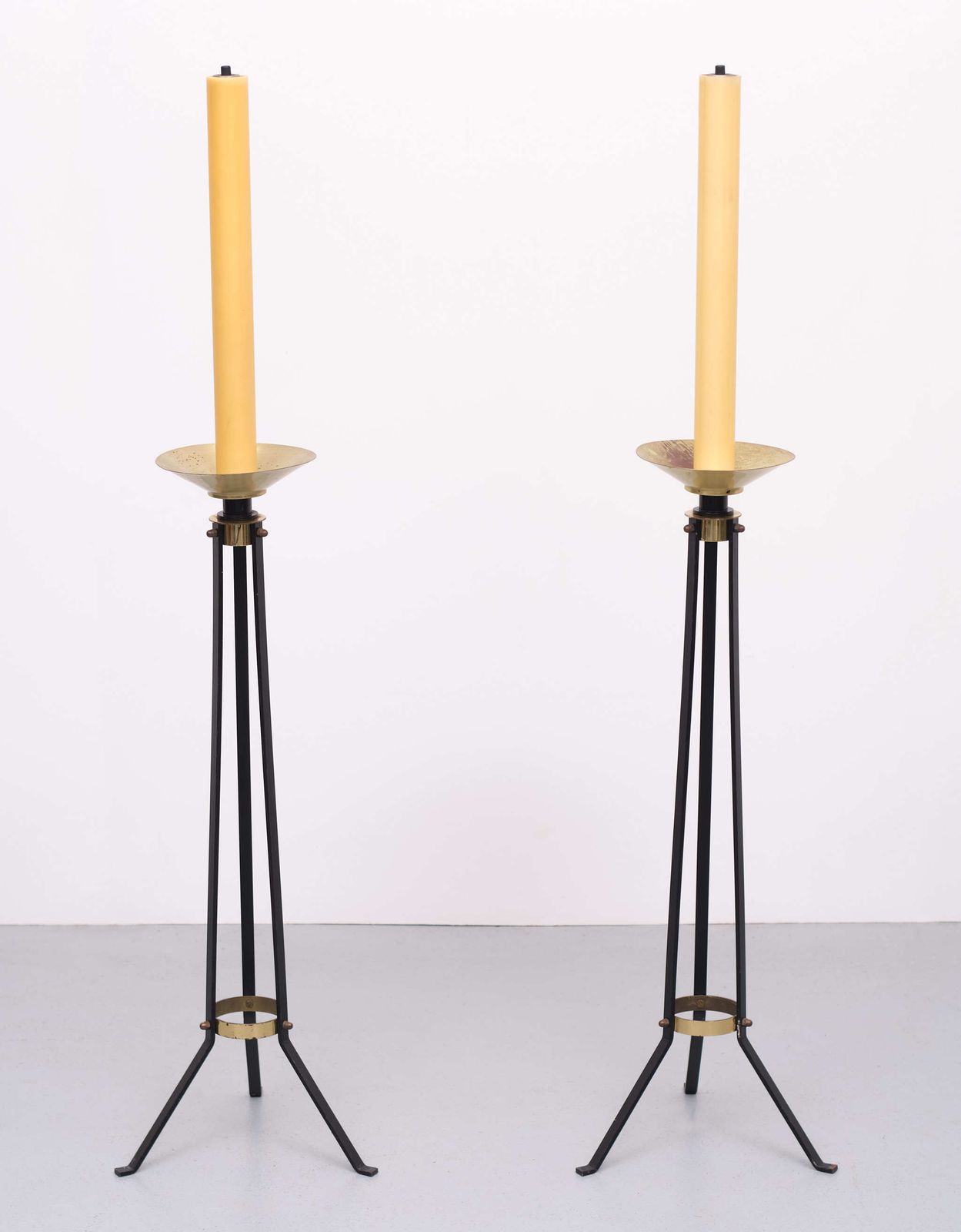 Art Deco Brass Big Church Torchères Dutch 1930s photo vintage