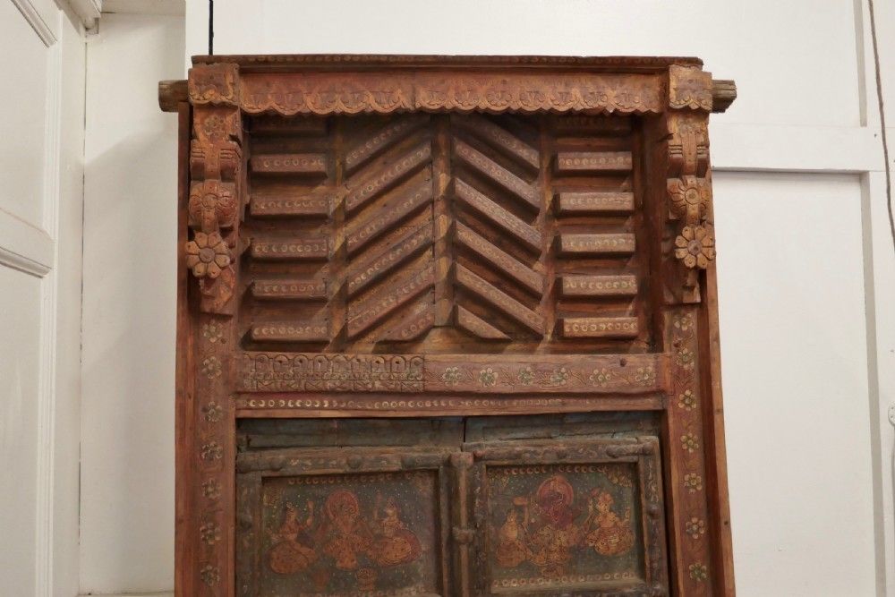 Anglo Indian Painted Doors In Original Frame, Wall Art photo furniture