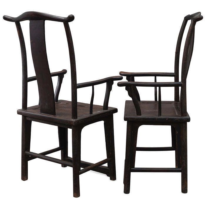 Pair Of Antique Yoke Back Armchairs photo for sale