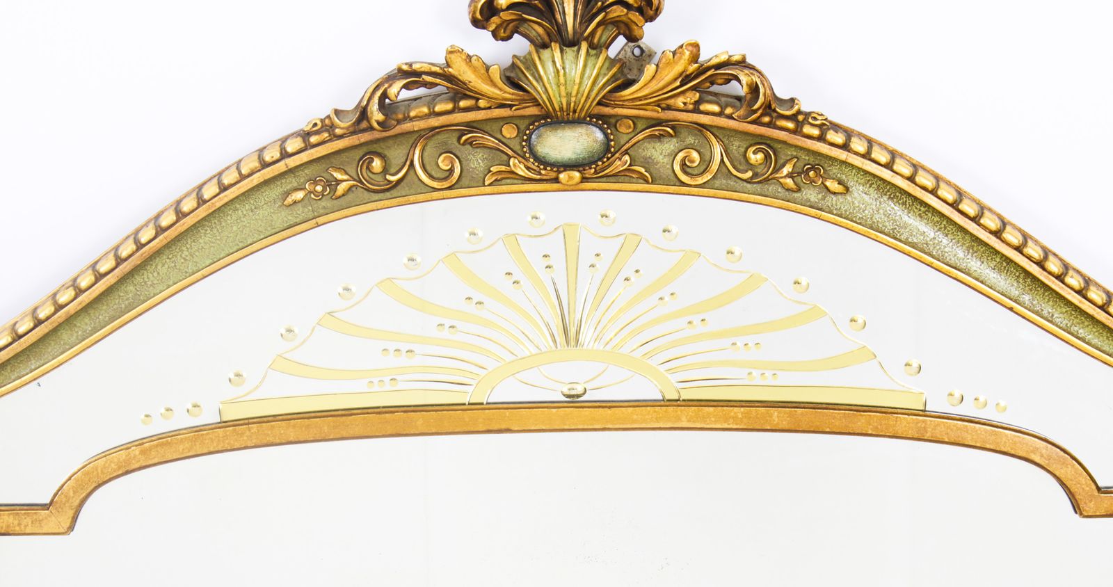 Large English Art Deco Overmantel Mirror C.1920 137x182cm photo for sale