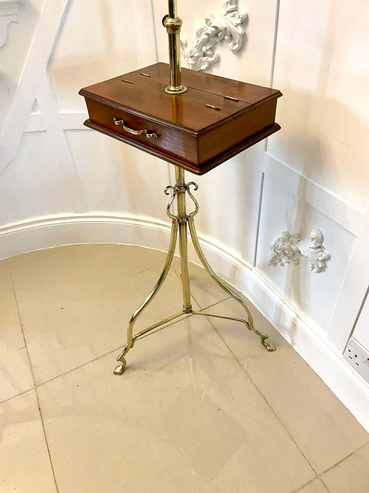Unusual Antique Victorian Quality Mahogany And Brass Adjustable Mirror On Stand photo 1785.0