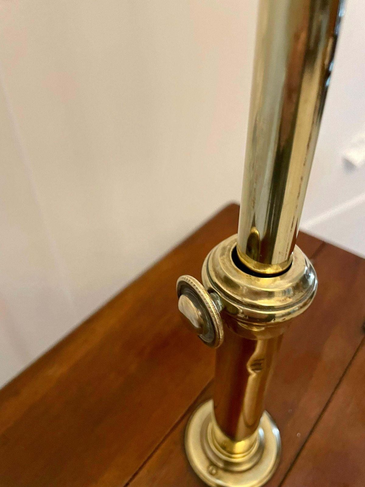 1785.0 Unusual Antique Victorian Quality Mahogany And Brass Adjustable Mirror On Stand photo