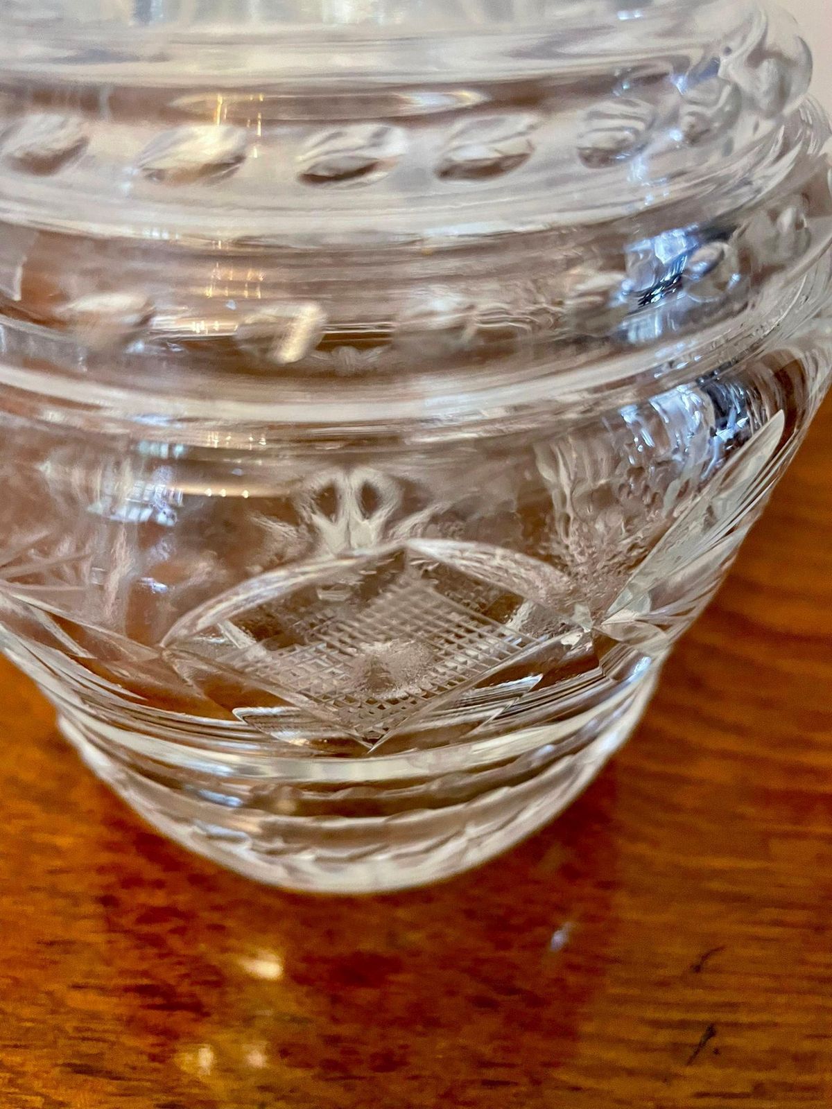 Pair Of Antique George III Quality Cut Glass Shaped Decanters photo vinterior