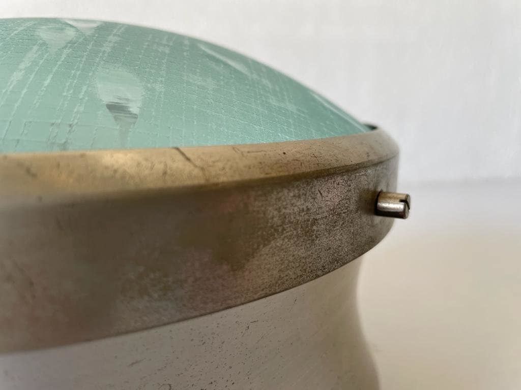 Italian Industrial Type Green Glass Flush Mount Light, 1960s, Italy photo 1220.16