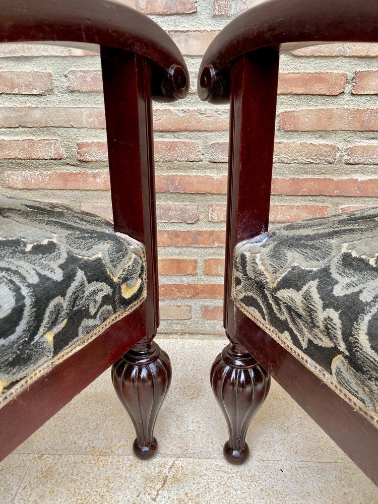 Mid Century Spanish Armchairs In Wood, Set Of 2 photo 3402.0