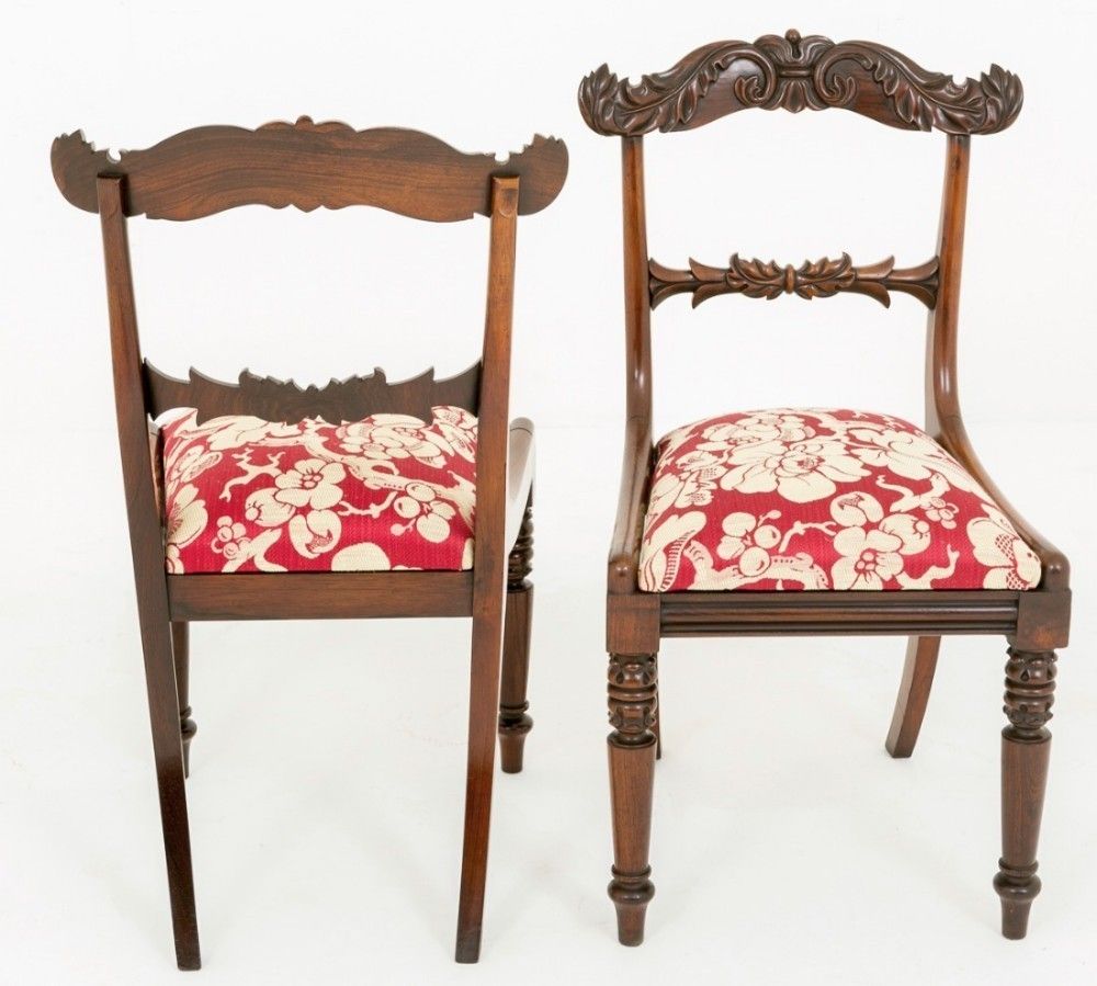 Pair Antique Regency Arm Chairs In Rosewood Dining Chair photo vinterior