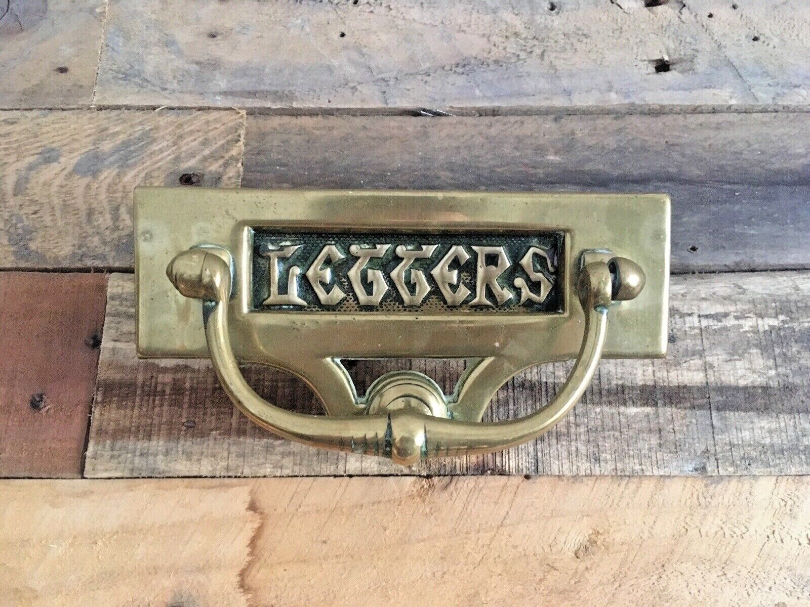 Reclaimed Antique Brass Door Knocker Art Nouveau Letter Box Mail Posting Slot