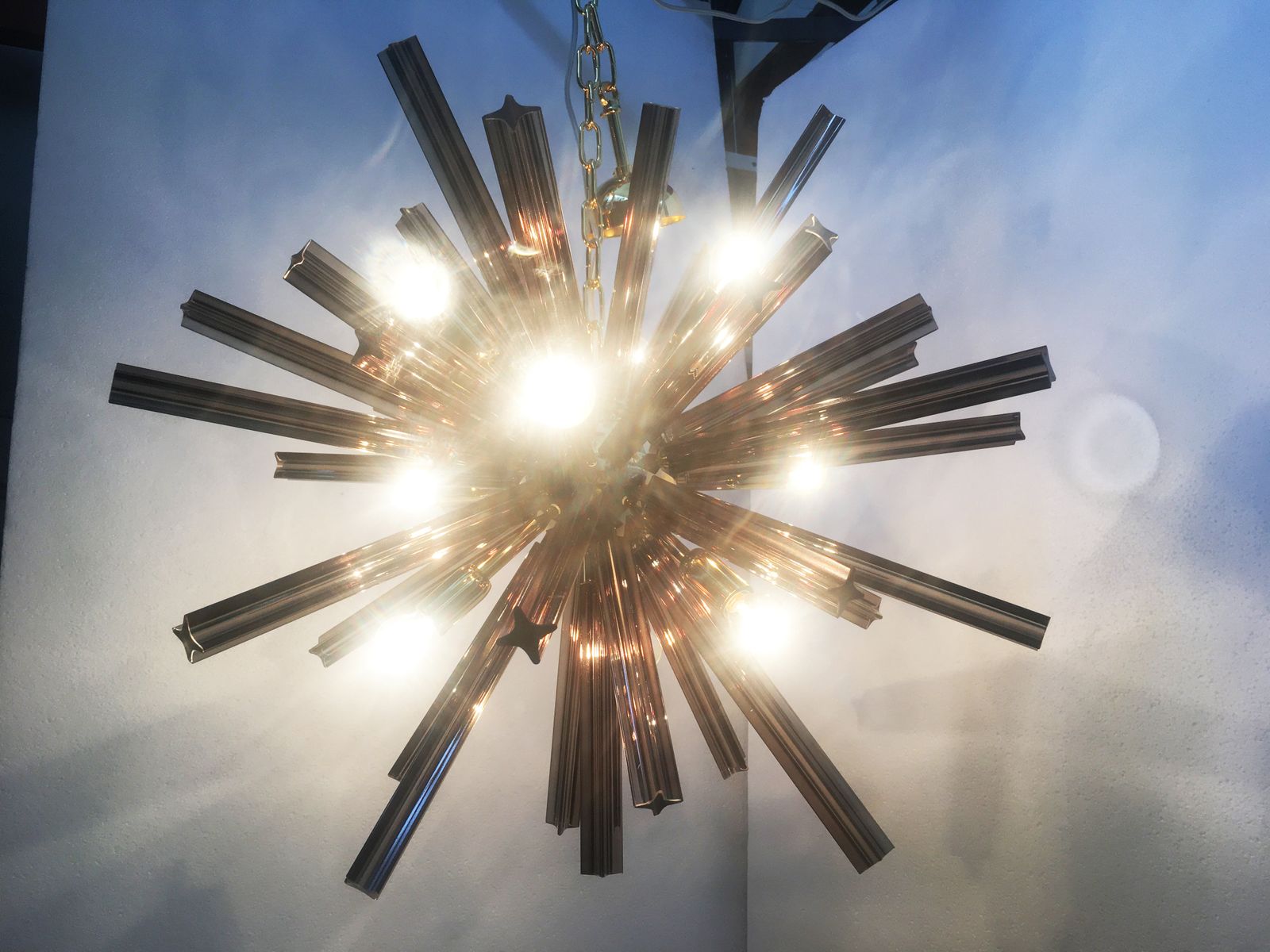 Sputnik Fume’ "Quadriedro" Murano Glass Chandelier photo Lighting