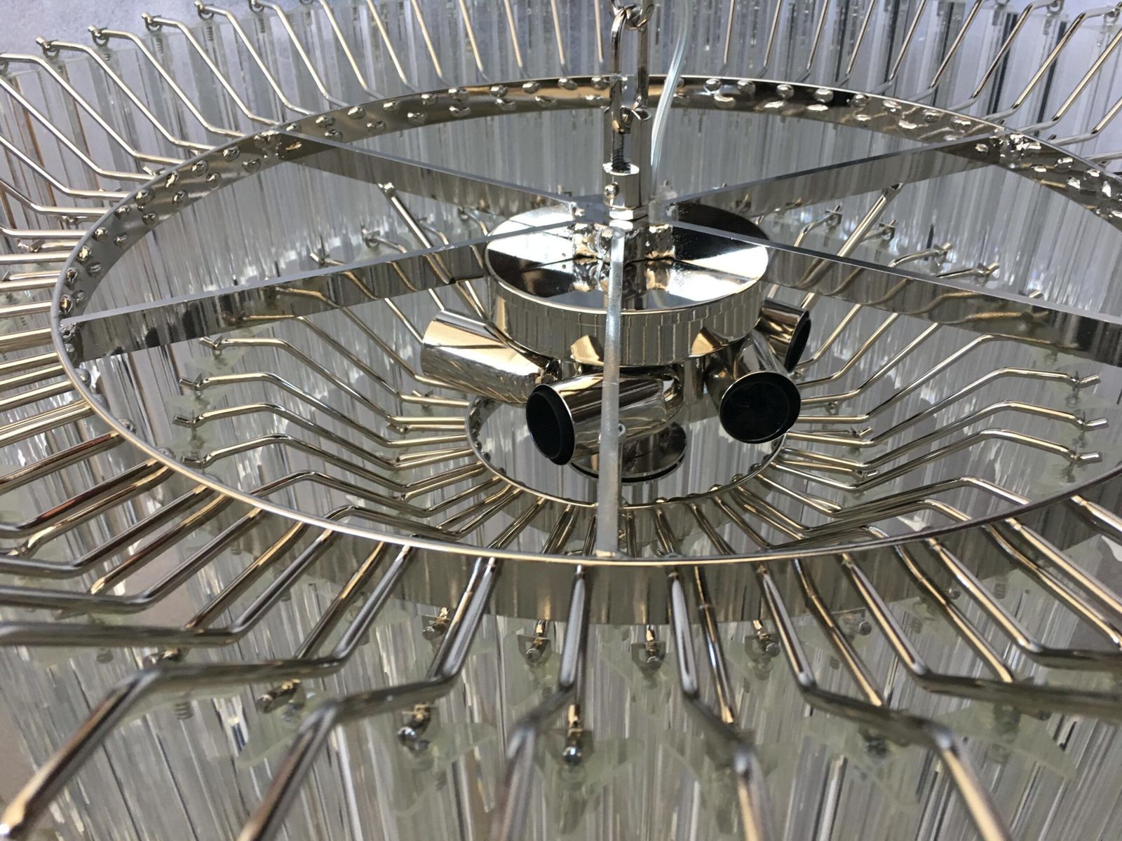 Contemporary Clear Triedro Murano Glass Chandelier photo vinterior